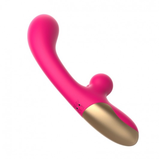 Розовый изогнутый вибратор-кролик - 21,2 см. - I-MOON