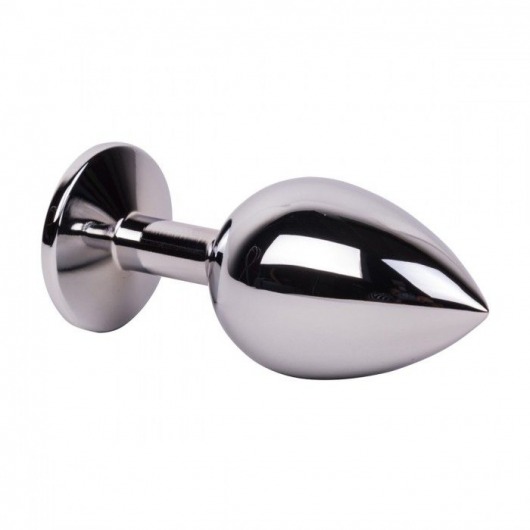 Большой стальной плаг с черным кристаллом Black Rave - 9,5 см. - Erotic Fantasy - купить с доставкой в Томске