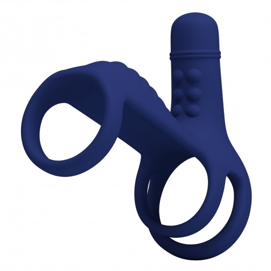 Синяя вибронасадка на пенис Vibrating Penis Sling - Baile - в Томске купить с доставкой