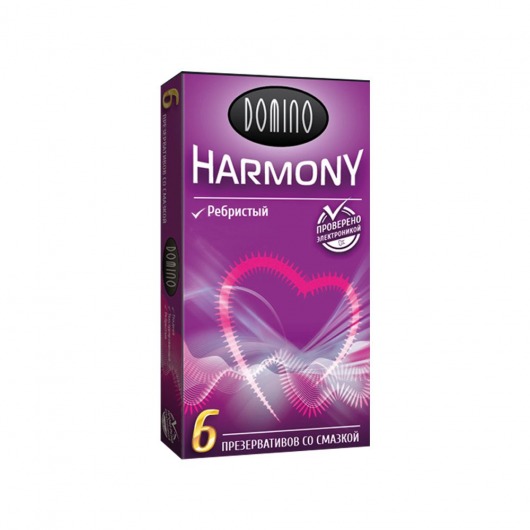 Презервативы с рёбрышками Domino Harmony - 6 шт. - Domino - купить с доставкой в Томске