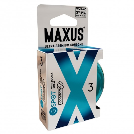 Презервативы Maxus G spot с двойной спиралью - 3 шт. - Maxus - купить с доставкой в Томске