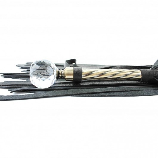 Эксклюзивная плеть с металлической ручкой - БДСМ Арсенал - купить с доставкой в Томске