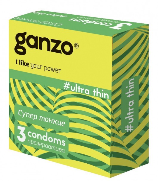 Ультратонкие презервативы Ganzo Ultra thin - 3 шт. - Ganzo - купить с доставкой в Томске