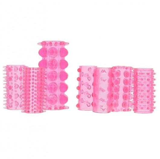 Набор из 7 розовых насадок на пенис ONE-A-DAY PENIS SLEEVES PINK - Seven Creations - в Томске купить с доставкой