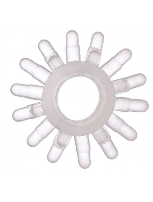 Прозрачное гелевое эрекционное кольцо с шипиками - Toyfa Basic - в Томске купить с доставкой