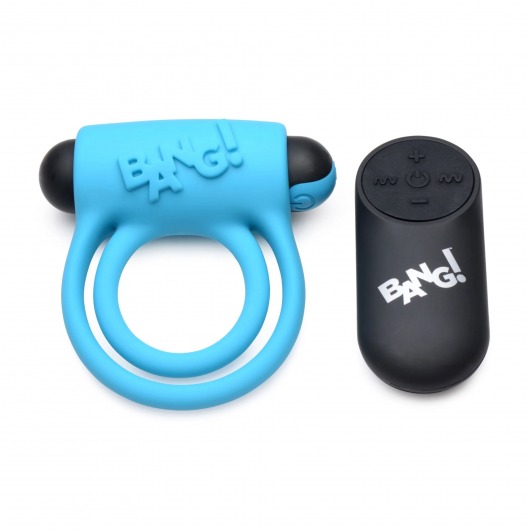 Голубое эрекционное виброкольцо 28X Remote Control Vibrating Cock Ring   Bullet - XR Brands - в Томске купить с доставкой