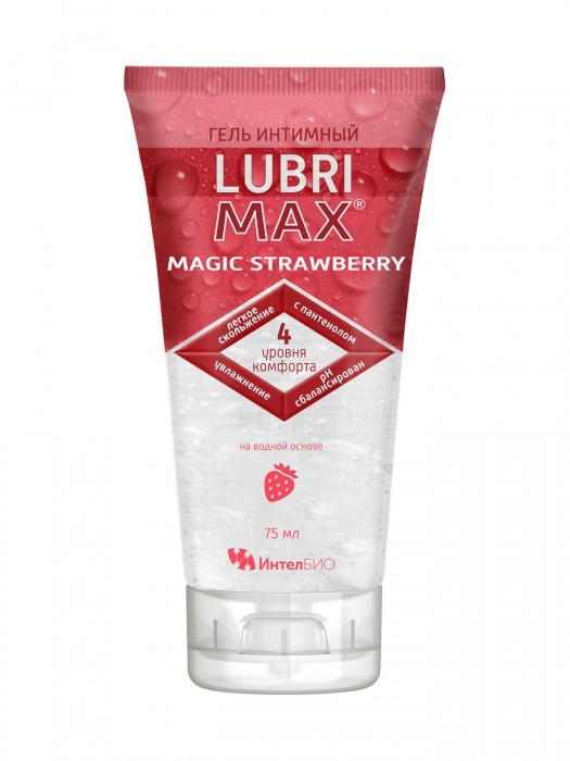 Интимный гель-смазка на водной основе Lubrimax Magic Strawberry - 75 мл. - ИнтелБИО - купить с доставкой в Томске