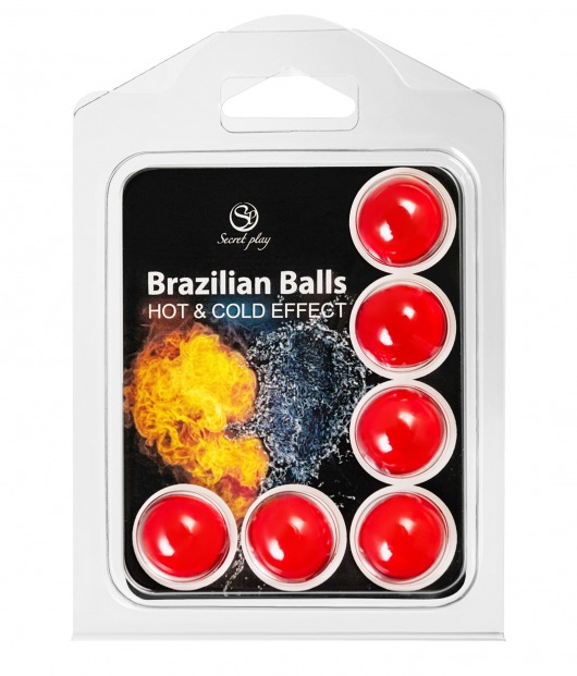 Набор из 6 шариков с массажным маслом Brazilian Balls с охлаждающим и разогревающим эффектом - Secret Play - купить с доставкой в Томске