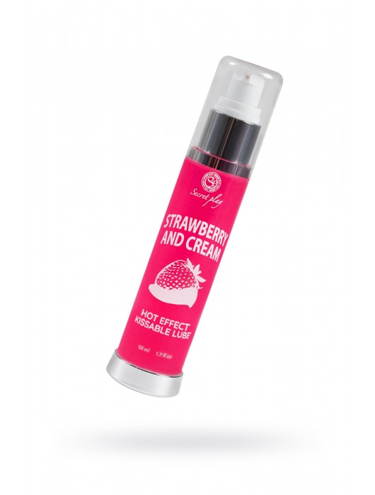 Массажное масло 2-в-1 с разогревающим эффектом и вкусом клубники со сливками - 50 мл. - Secret Play - купить с доставкой в Томске