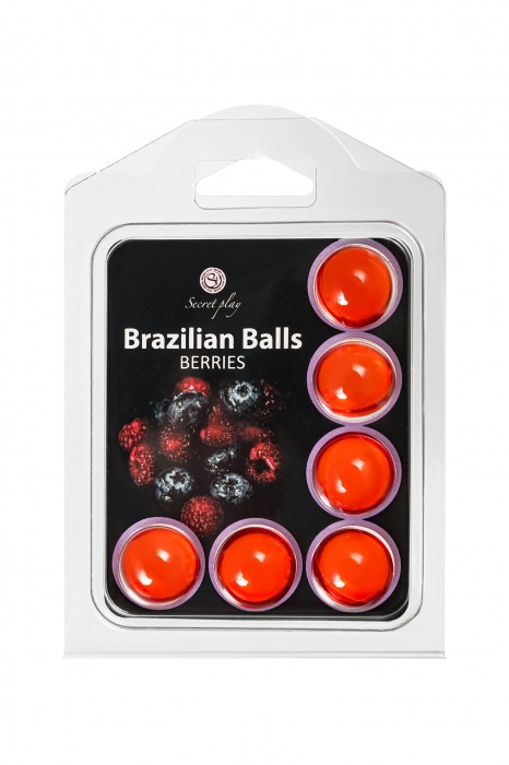 Набор из 6 шариков с массажным маслом Brazilian Balls с ароматом ягод - Secret Play - купить с доставкой в Томске