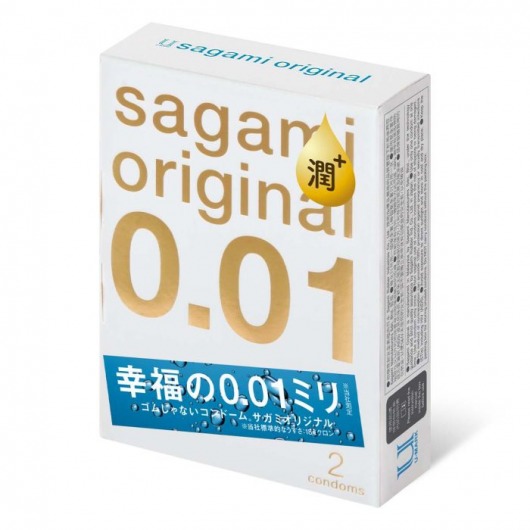 Увлажнённые презервативы Sagami Original 0.01 Extra Lub - 2 шт. - Sagami - купить с доставкой в Томске