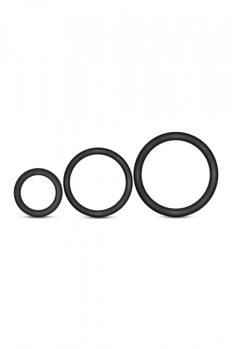 Набор из 3 черных эрекционных колец Cock Ring Set - Blush Novelties - в Томске купить с доставкой