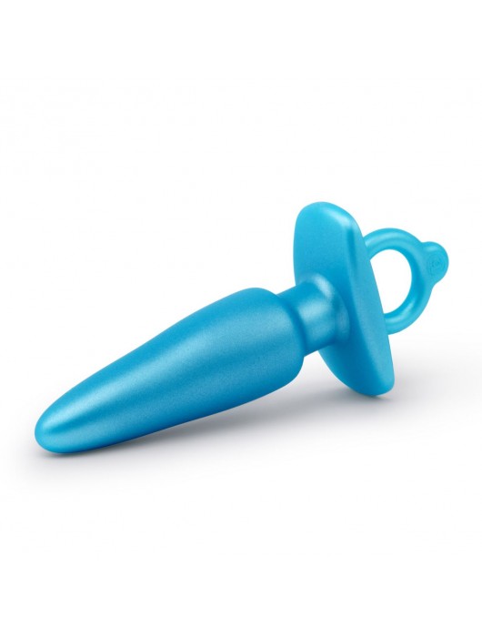 Голубая анальная пробка с кольцом Sleek Tapered Silicone Plug - 15 см. - b-Vibe