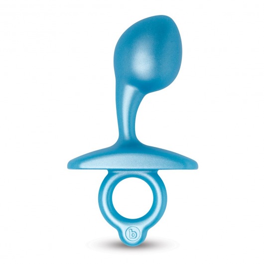Голубая анальная пробка для массажа простаты Bulb Silicone Prostate Plug - 10,7 см. - b-Vibe - в Томске купить с доставкой