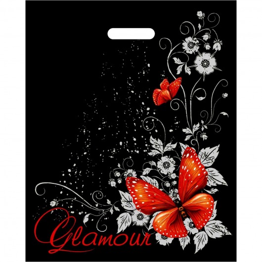 Черный пакет Glamour с вырубной ручкой (38х47 см) - Сима-Ленд - купить с доставкой в Томске