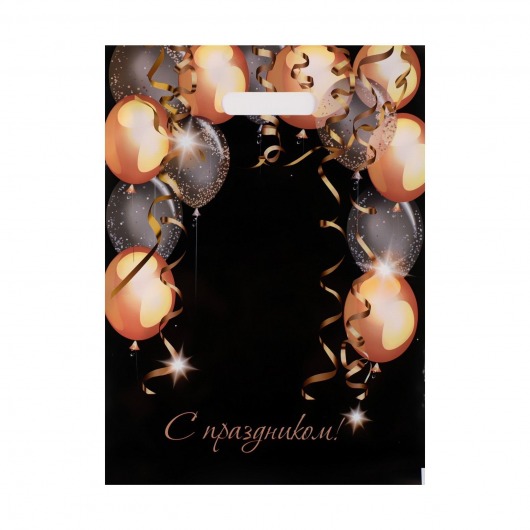 Пакет с вырубной ручкой и принтом в виде шариков (30х40 см) - Сима-Ленд - купить с доставкой в Томске