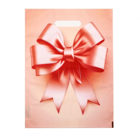 Пакет с принтом в виде банта с вырубной ручкой (30х40 см) - Сима-Ленд - купить с доставкой в Томске