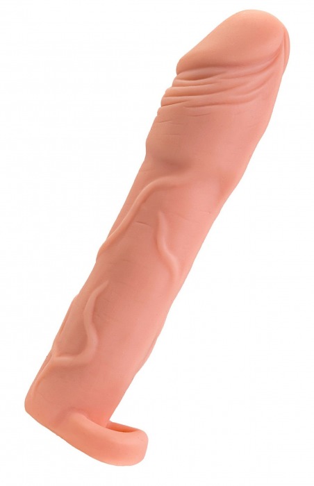 Телесная удлиняющая насадка с подхватом - 19 см. - ToyFa - в Томске купить с доставкой Телесная удлиняющая насадка с подхватом - 19 см. - ToyFa - в Томске купить с доставкой