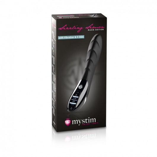 Вибратор с электростимуляцией Sizzling Simon Black Edition - 27 см. - MyStim - купить с доставкой в Томске