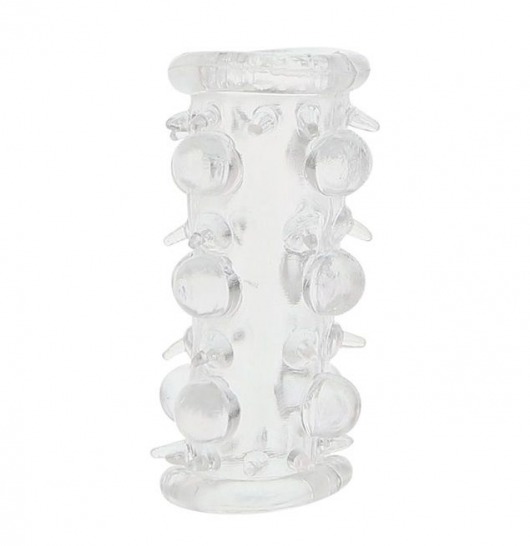 Прозрачная насадка на пенис с шипами и бугорками JELLY JOY LUST CLUSTER CLEAR - Dream Toys - в Томске купить с доставкой
