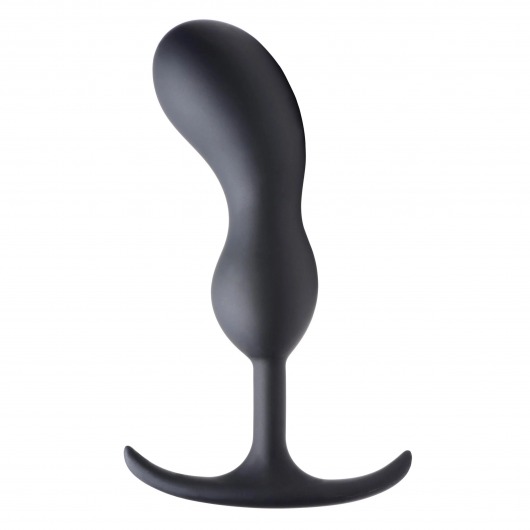 Черный массажер простаты с утяжелителями Premium Silicone Weighted Prostate Plug Large - 18,8 см. - XR Brands - в Томске купить с доставкой