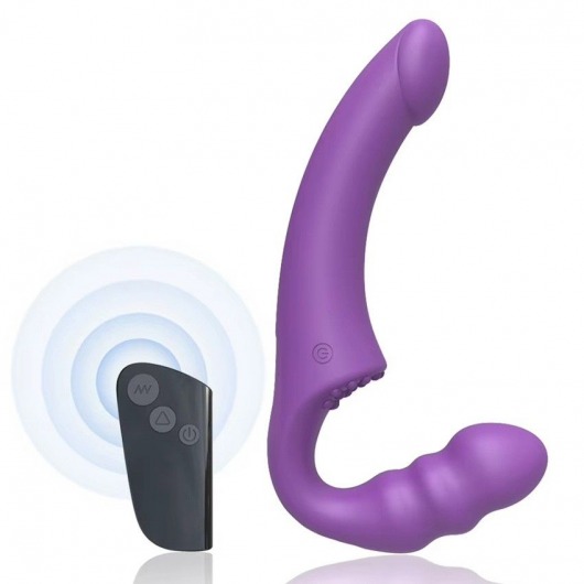 Фиолетовый безремневой страпон Straples Strap-On Dildo - Erokay - купить с доставкой в Томске