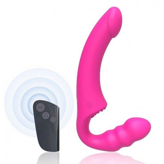 Розовый безремневой страпон Straples Strap-On Dildo - Erokay - купить с доставкой в Томске