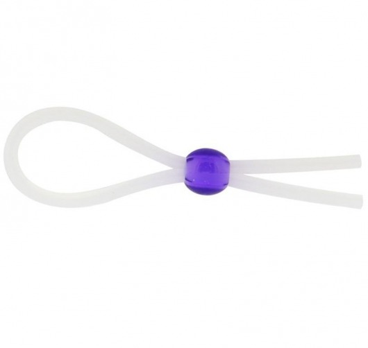 Прозрачное лассо с фиолетовой бусиной SILICONE COCK RING WITH BEAD LAVENDER - NMC - в Томске купить с доставкой