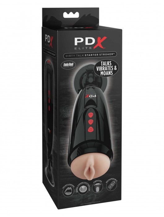 Мастурбатор-вагина с вибрацией Dirty Talk Starter Stroker - Pipedream - в Томске купить с доставкой