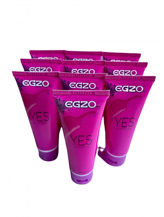 Набор из 10 согревающих лубрикантов на водной основе Egzo Yes (по 50 мл.) - EGZO - купить с доставкой в Томске