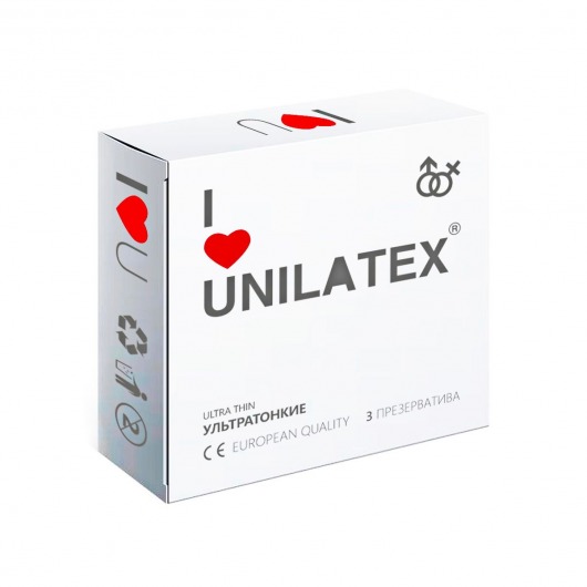 Ультратонкие презервативы Unilatex Ultra Thin - 3 шт. - Unilatex - купить с доставкой в Томске