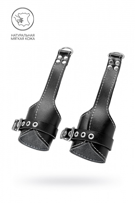 Черные подвесы с белой строчкой - Pecado - купить с доставкой в Томске