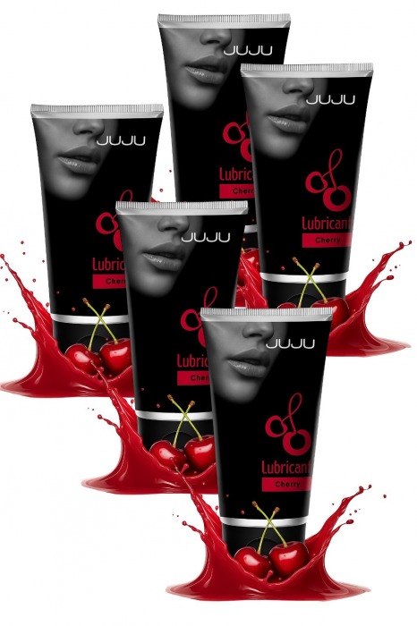Набор из 5 съедобных лубрикантов JUJU со вкусом вишни - JuJu - купить с доставкой в Томске Набор из 5 съедобных лубрикантов JUJU со вкусом вишни - JuJu - купить с доставкой в Томске