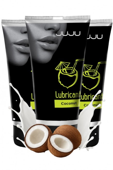 Набор из 3 съедобных лубрикантов JUJU со вкусом кокоса - JuJu - купить с доставкой в Томске Набор из 3 съедобных лубрикантов JUJU со вкусом кокоса - JuJu - купить с доставкой в Томске