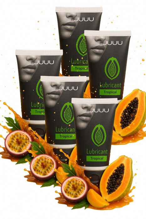 Набор из 5 съедобных лубрикантов JUJU со вкусом тропических фруктов - JuJu - купить с доставкой в Томске Набор из 5 съедобных лубрикантов JUJU со вкусом тропических фруктов - JuJu - купить с доставкой в Томске