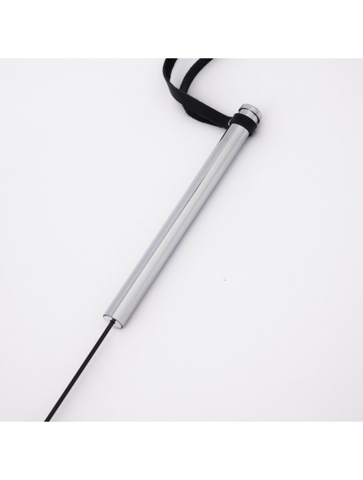 Стек с широким черным кожаным наконечником и металлической ручкой - 67 см. - Crazy Handmade - купить с доставкой в Томске