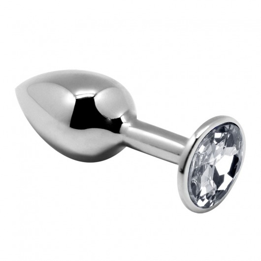 Серебристая анальная втулка с прозрачным кристаллом Mini Metal Butt Plug Size L - 9 см. - Adrien Lastic в Томске Серебристая анальная втулка с прозрачным кристаллом Mini Metal Butt Plug Size L - 9 см. - Adrien Lastic