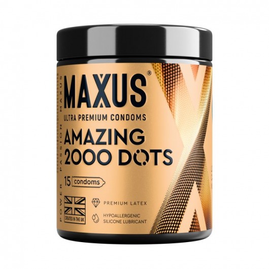 Точечные презервативы MAXUS 2000 Amazing Dots с железным кейсом - 15 шт. - Maxus - купить с доставкой в Томске