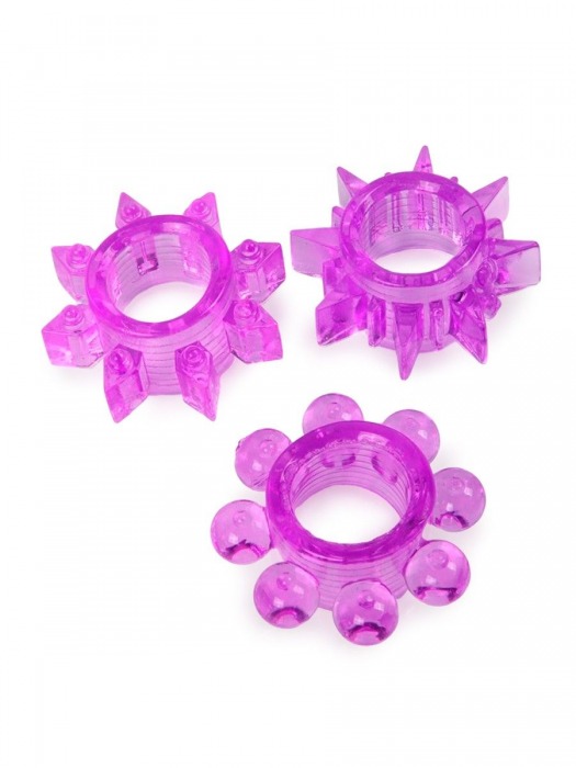 Набор из 3 лиловых эрекционных колец различной формы - Erowoman-Eroman - в Томске купить с доставкой Набор из 3 лиловых эрекционных колец различной формы - Erowoman-Eroman - в Томске купить с доставкой