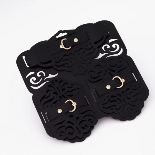 Фигурный набор для БДСМ-игр с узорами и золотистой фурнитурой - Crazy Handmade - купить с доставкой в Томске Фигурный набор для БДСМ-игр с узорами и золотистой фурнитурой - Crazy Handmade - купить с доставкой в Томске