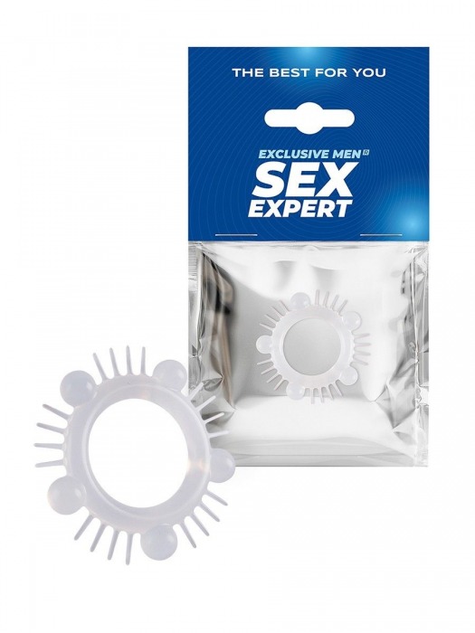 Эластичное эрекционное кольцо с шишечками и шипами - Sex Expert - в Томске купить с доставкой Эластичное эрекционное кольцо с шишечками и шипами - Sex Expert - в Томске купить с доставкой