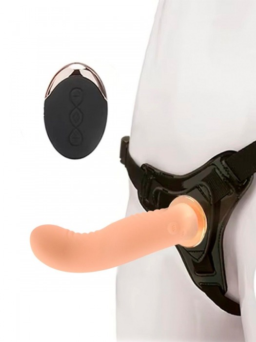 Женский вибрострапон со съемной насадкой и пультом ДУ - Erokay - купить с доставкой в Томске