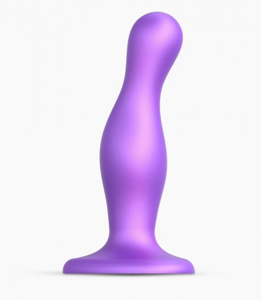 Фиолетовая насадка Strap-On-Me Dildo Plug Curvy size M - Strap-on-me - купить с доставкой в Томске
