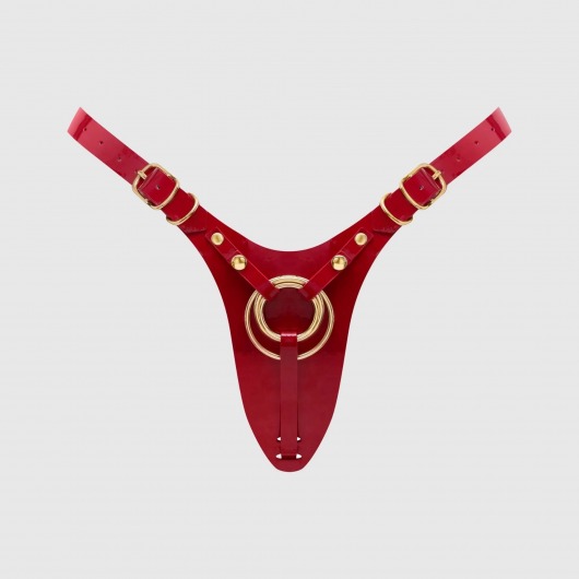 Красный пояс для фиксации насадок Strap-On-Me Leatherette Harness Fabulous - Strap-on-me - купить с доставкой в Томске