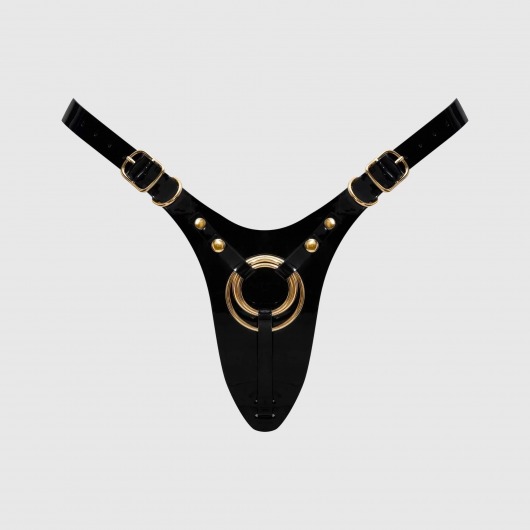 Черный пояс для фиксации насадок Strap-On-Me Leatherette Harness Fabulous - Strap-on-me - купить с доставкой в Томске