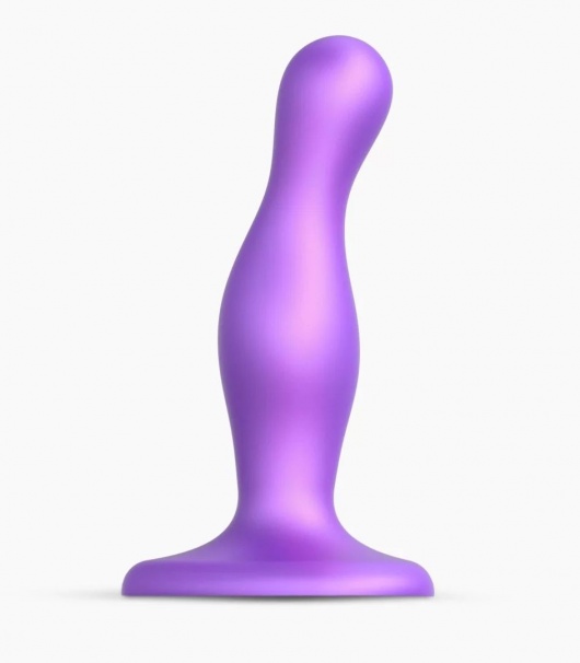 Фиолетовая насадка Strap-On-Me Dildo Plug Curvy size S - Strap-on-me - купить с доставкой в Томске