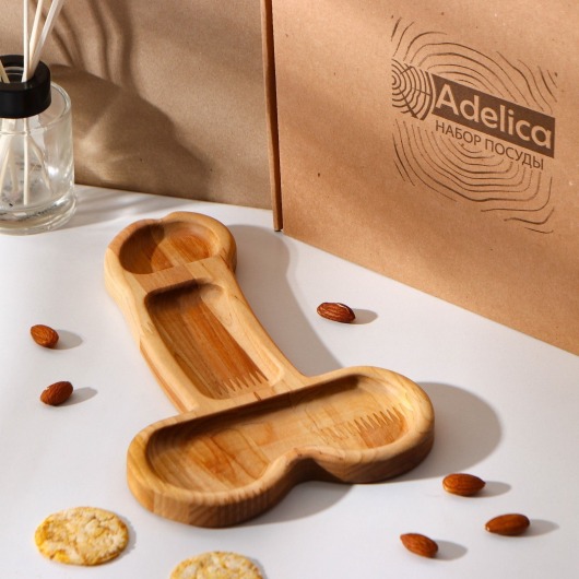 Деревянное блюдо для подачи в форме члена (25 х 16,5 х 1,7 см) - Сима-Ленд - купить с доставкой в Томске