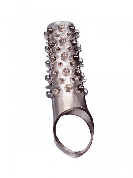 Дымчатая насадка на пенис с шипами и выпуклостями - 12 см. - Sex Expert - в Томске купить с доставкой