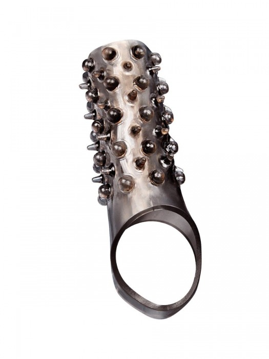 Дымчатая насадка на пенис с шипами и выпуклостями - 12,5 см. - Sex Expert - в Томске купить с доставкой