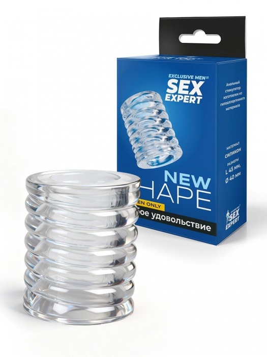 Прозрачная сквозная насадка на пенис с ребрышками - Sex Expert - в Томске купить с доставкой